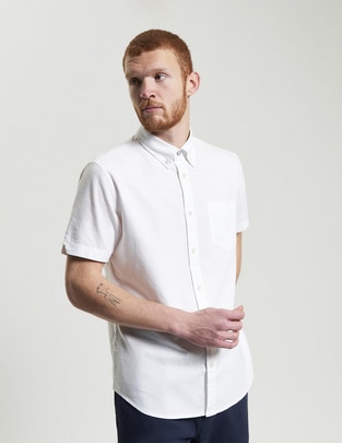 Camisa casual de algodón manga corta para hombre