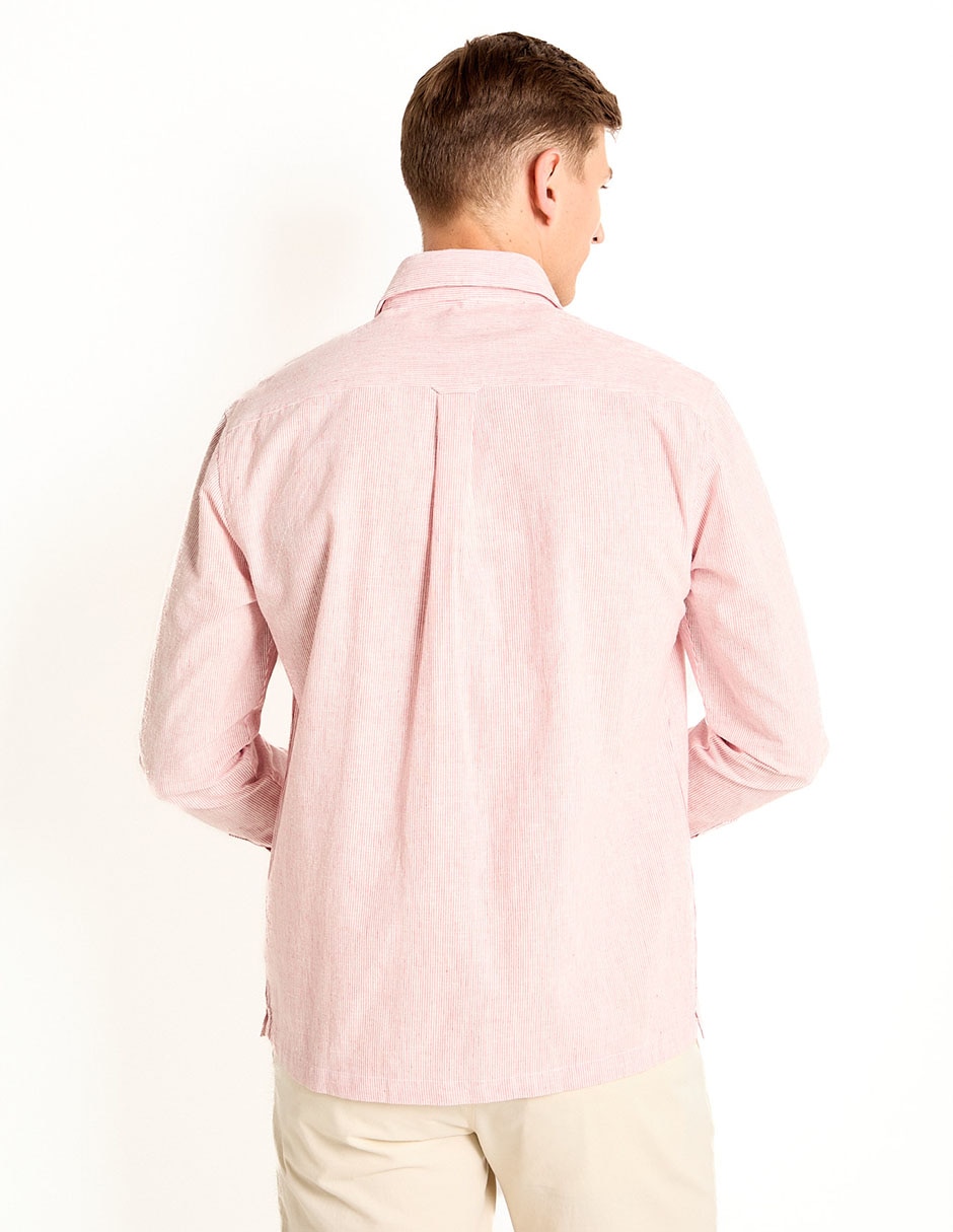 Camisa casual de algodón manga larga para hombre