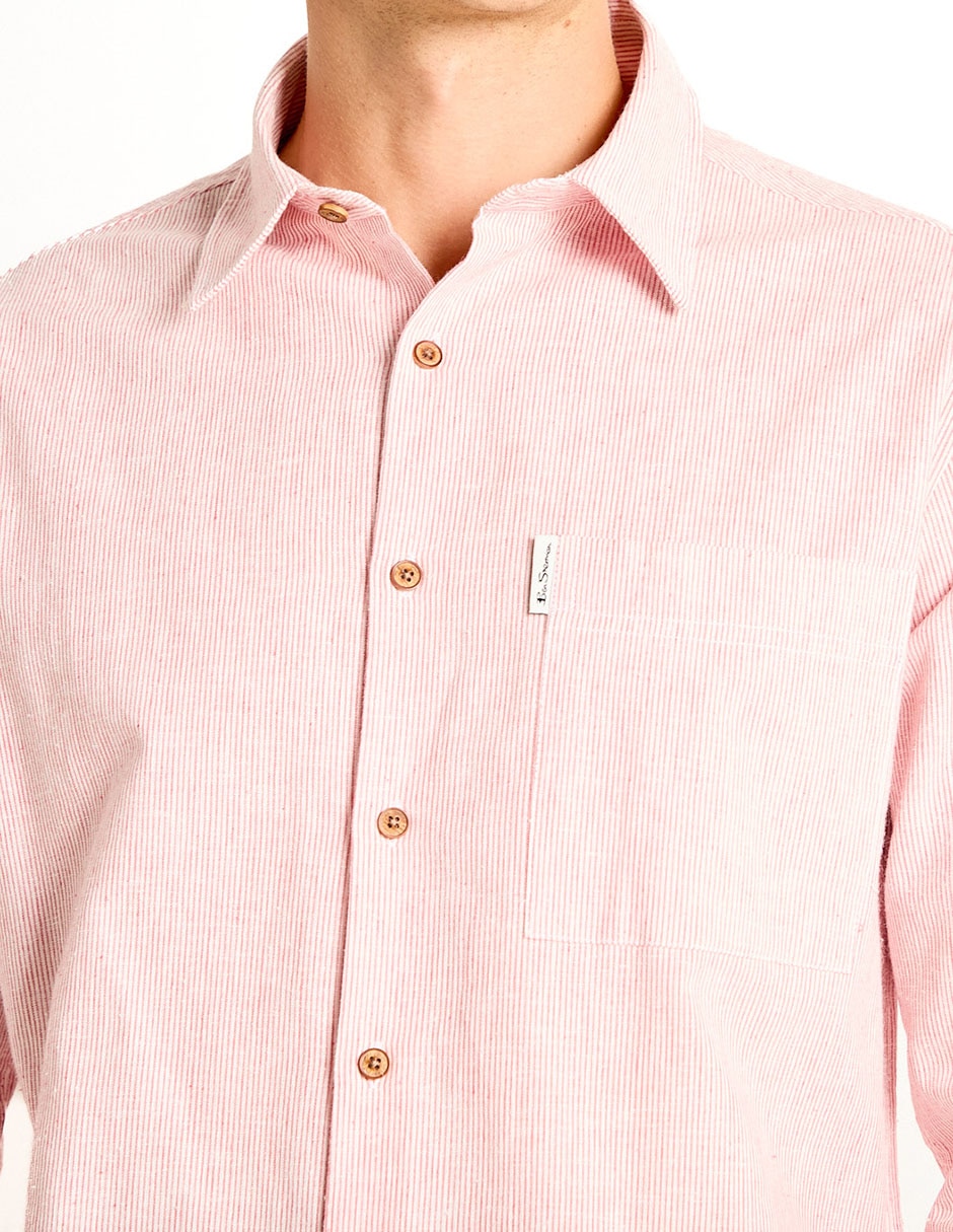 Camisa casual de algodón manga larga para hombre