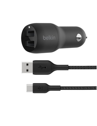 Cargador auto USB + USB tipo C Braid 1