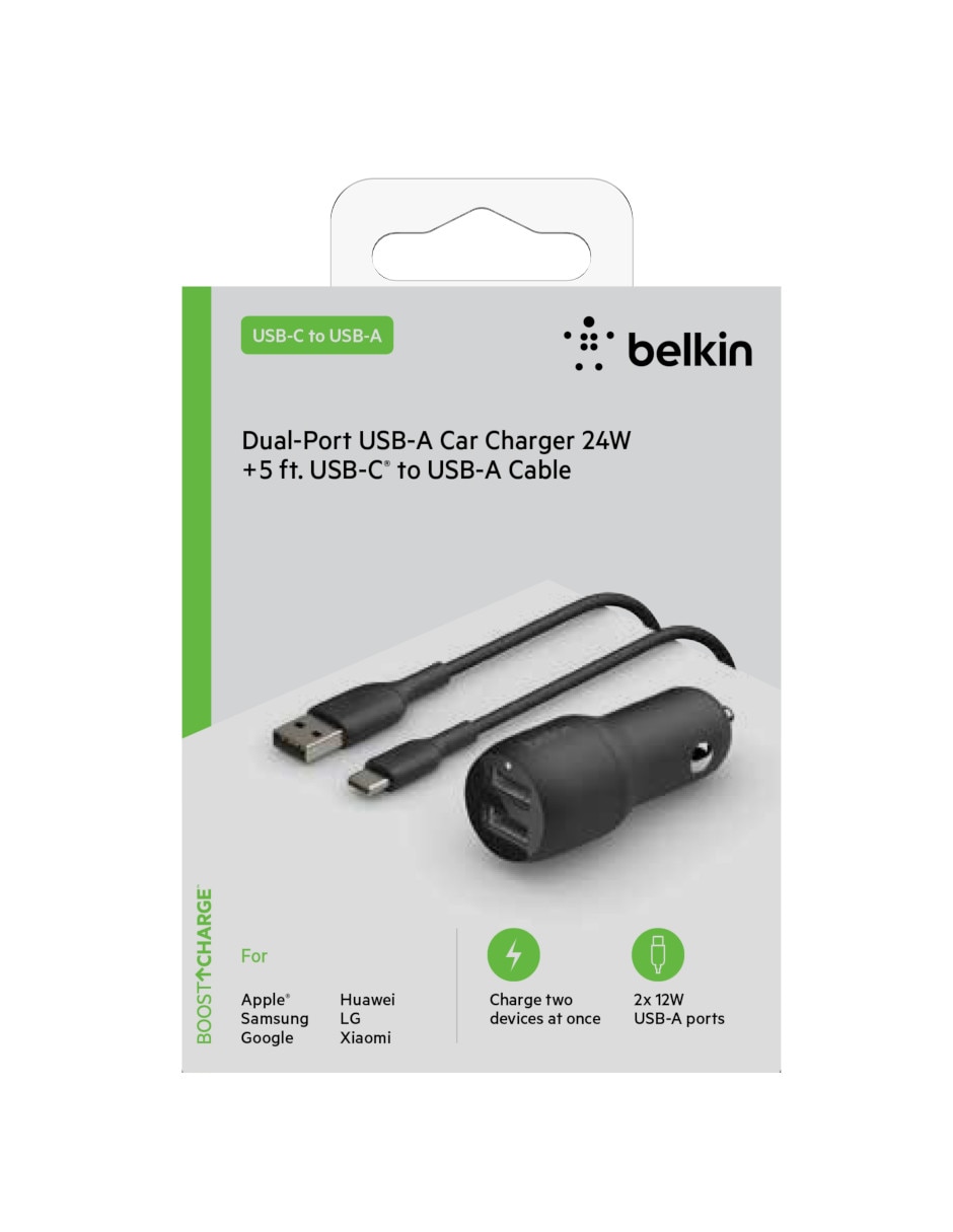 Cargador auto USB + USB tipo C Braid 6