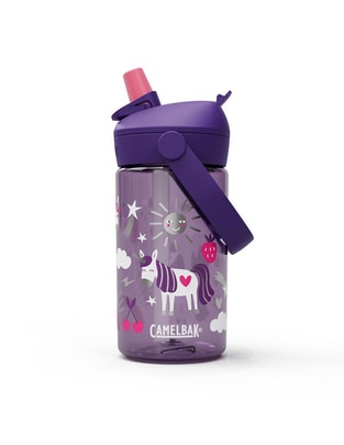 Botella de agua de plástico Thrive Flip Straw Kids con tapa rosca