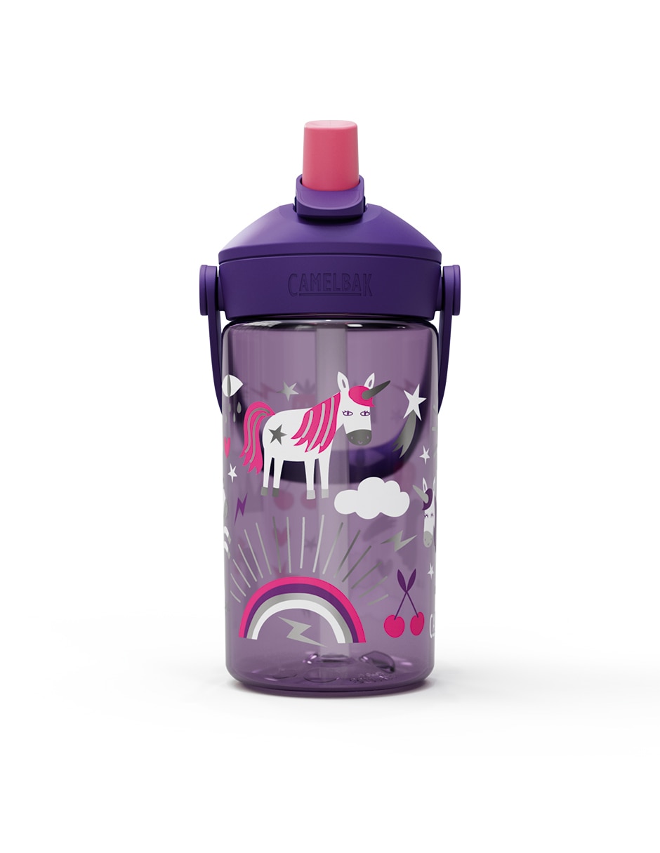 Botella de agua de plástico Thrive Flip Straw Kids con tapa rosca 2