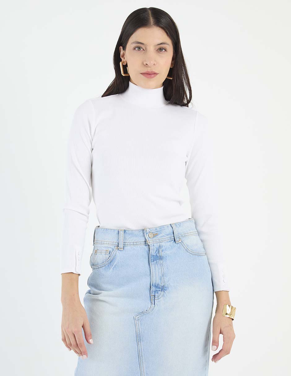 Playera manga larga cuello tortuga para mujer Playera manga larga cuello tortuga para mujer