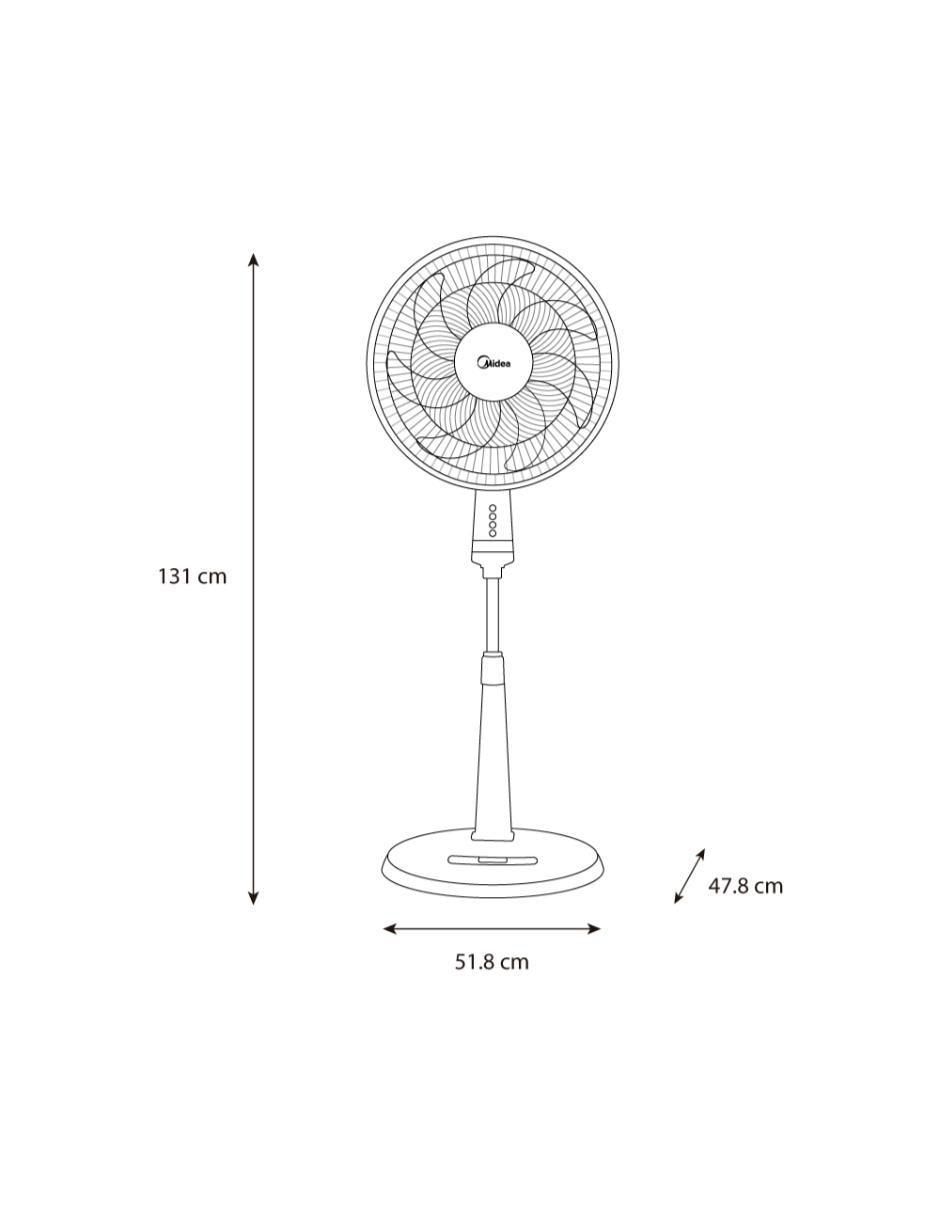 VENTILADOR DE PISO MSF18M3BK MI, NEGRO 8