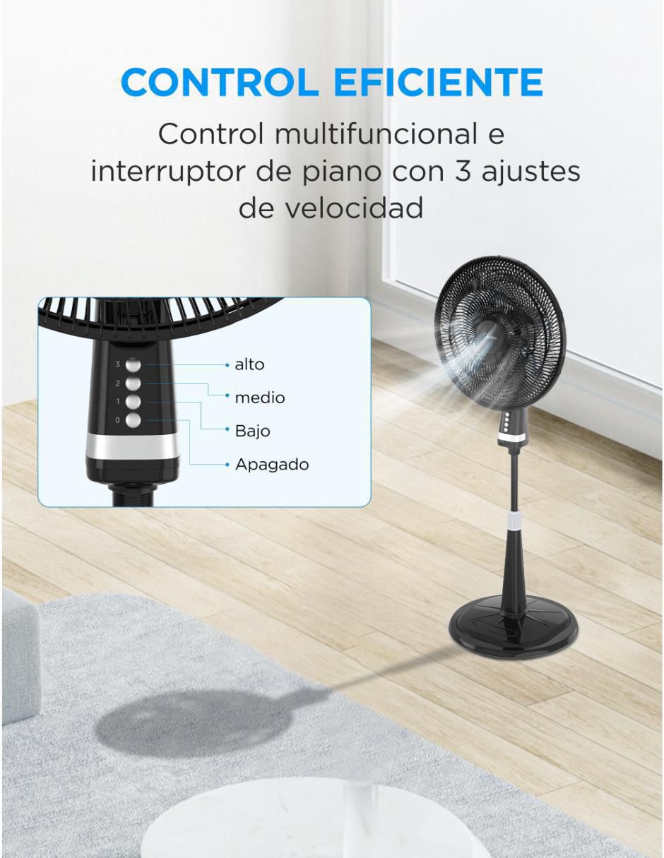 VENTILADOR DE PISO MSF18M3BK MI, NEGRO VENTILADOR DE PISO MSF18M3BK MI, NEGRO
