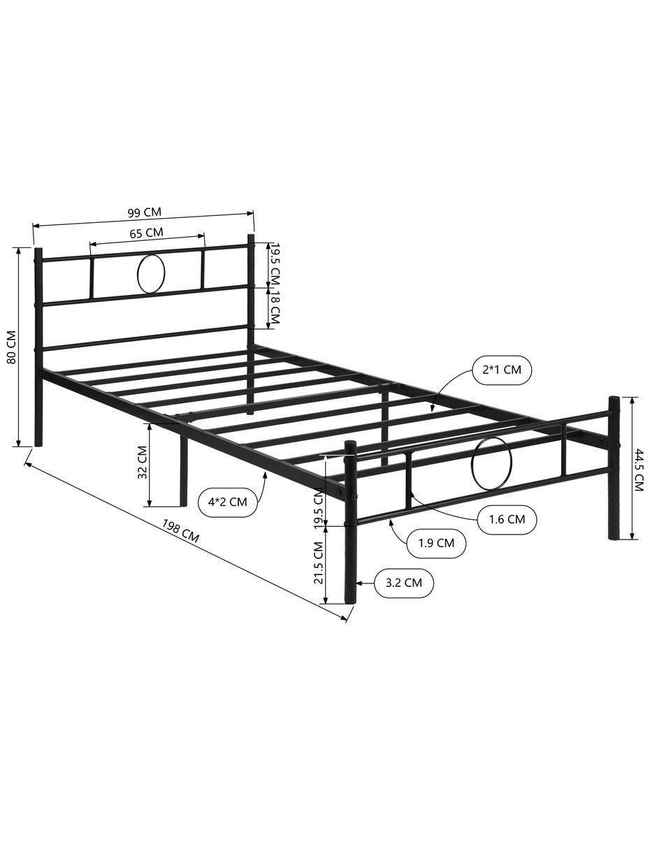 Base para cama armable de metal 8