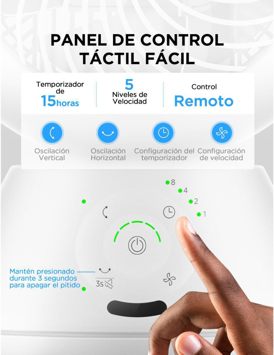 VENTILADOR DE PISO MCTF6MBP MI, BLANCO 6