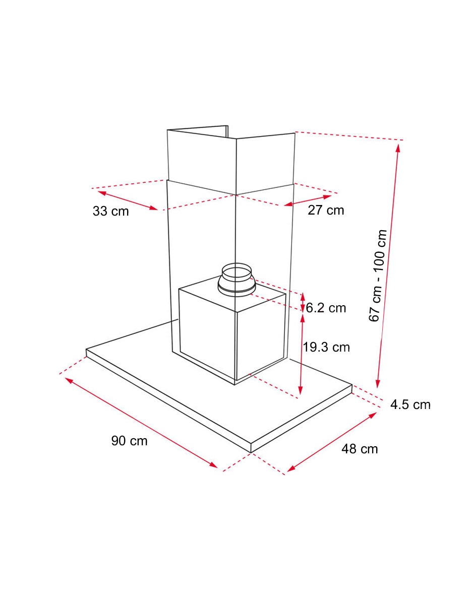 Campana de pared Teka DSH 985 INOX de acero inoxidable