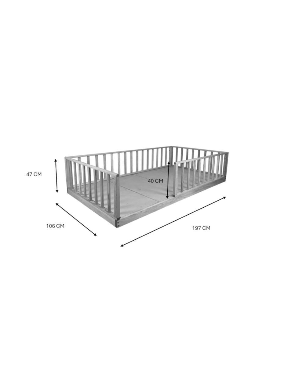 Cama baja Montessori Titi Muebles de madera pino individual