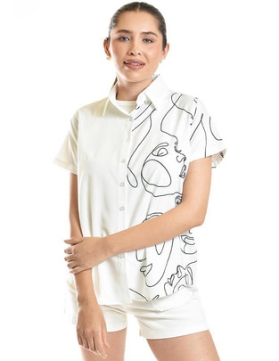 Blusa camisera manga corta para mujer 1