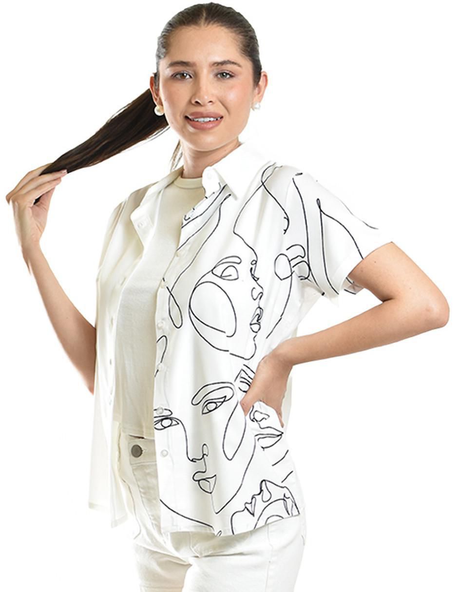 Blusa camisera manga corta para mujer 6