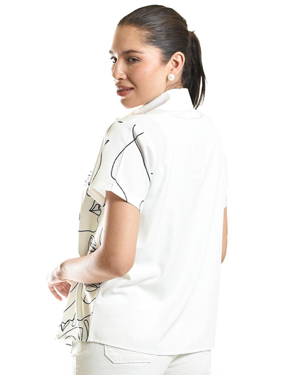 Blusa camisera manga corta para mujer 7