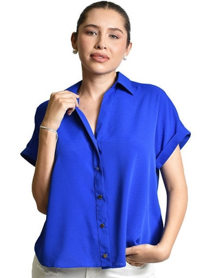 Blusa camisera manga corta para mujer 1