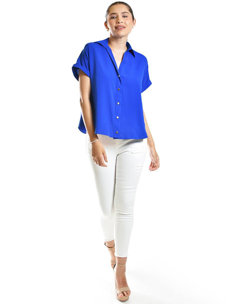 Blusa camisera manga corta para mujer 9