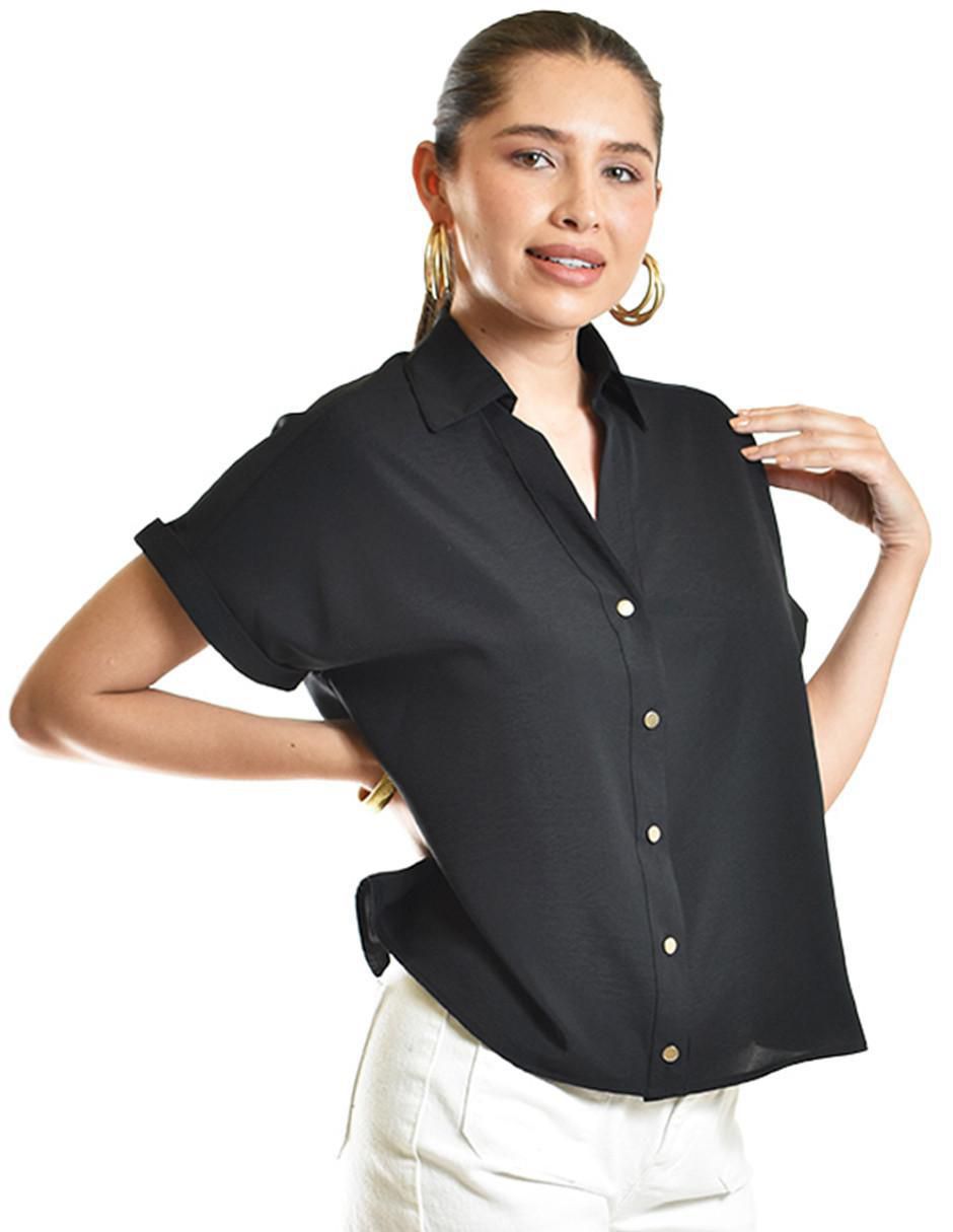 Blusa camisera manga corta para mujer 6