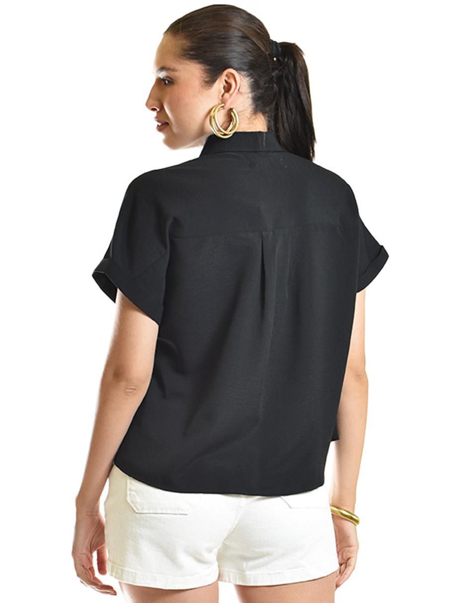 Blusa camisera manga corta para mujer 7