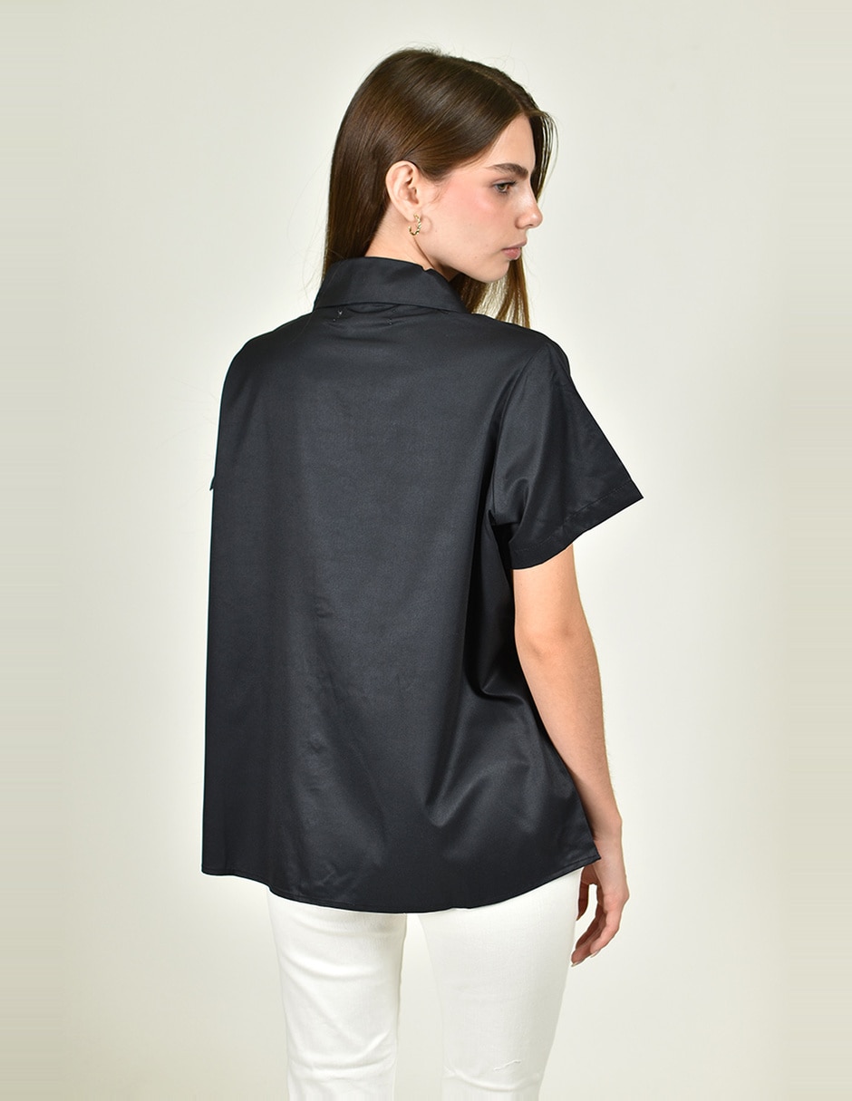 Blusa camisera manga corta para mujer 3
