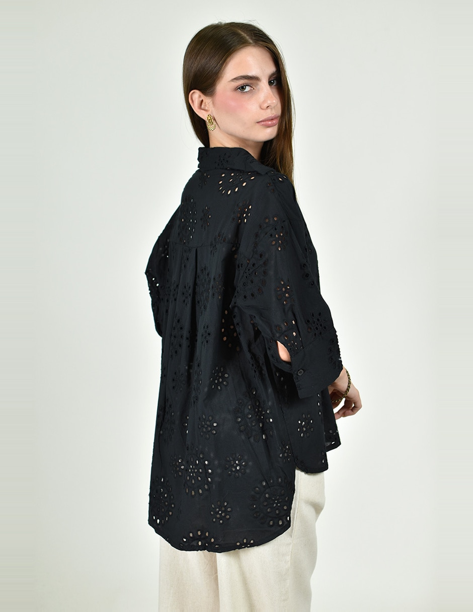 Blusa camisera manga 3/4 para mujer 2