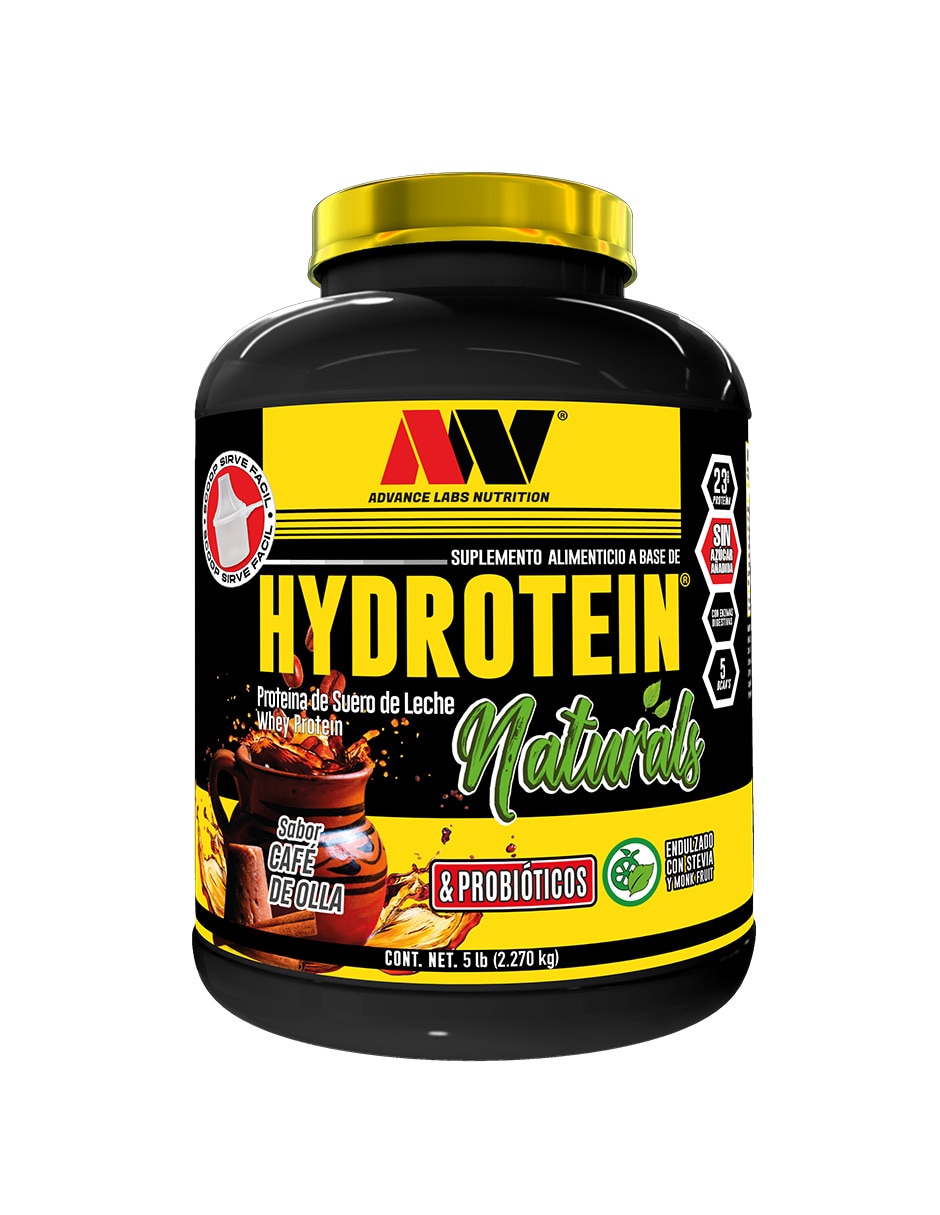 ADVANCE NUTRITION Hydrotein naturals advance nutrition con proteína de suero de leche sabor café de 2.2 kg