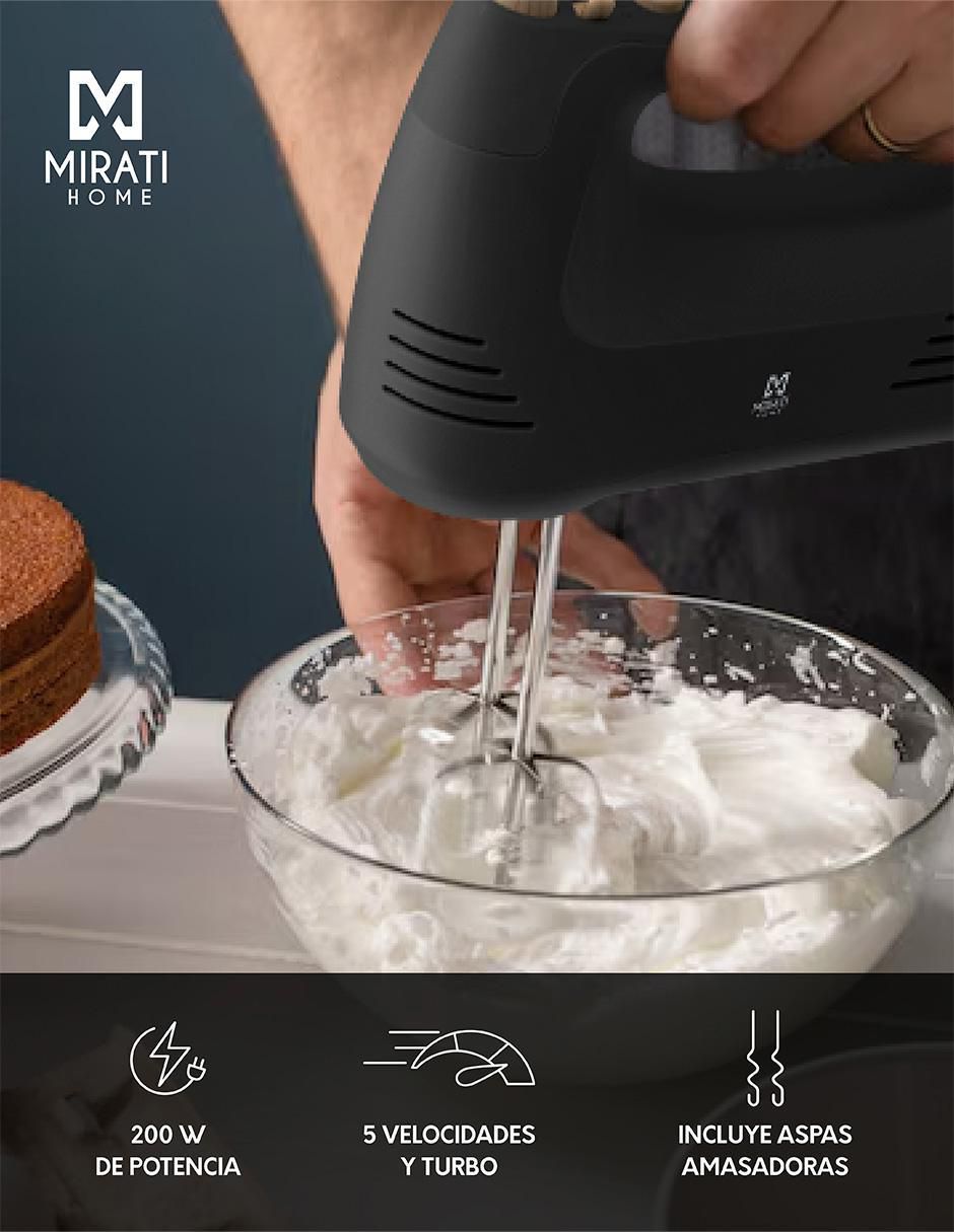 BATIDORA MANUAL MBB01N MIRATI H, NEGRO
