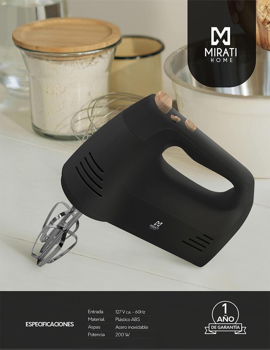 BATIDORA MANUAL MBB01N MIRATI H, NEGRO