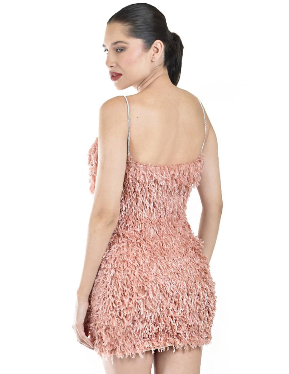 Vestido corto de fiesta escote Cuadrado