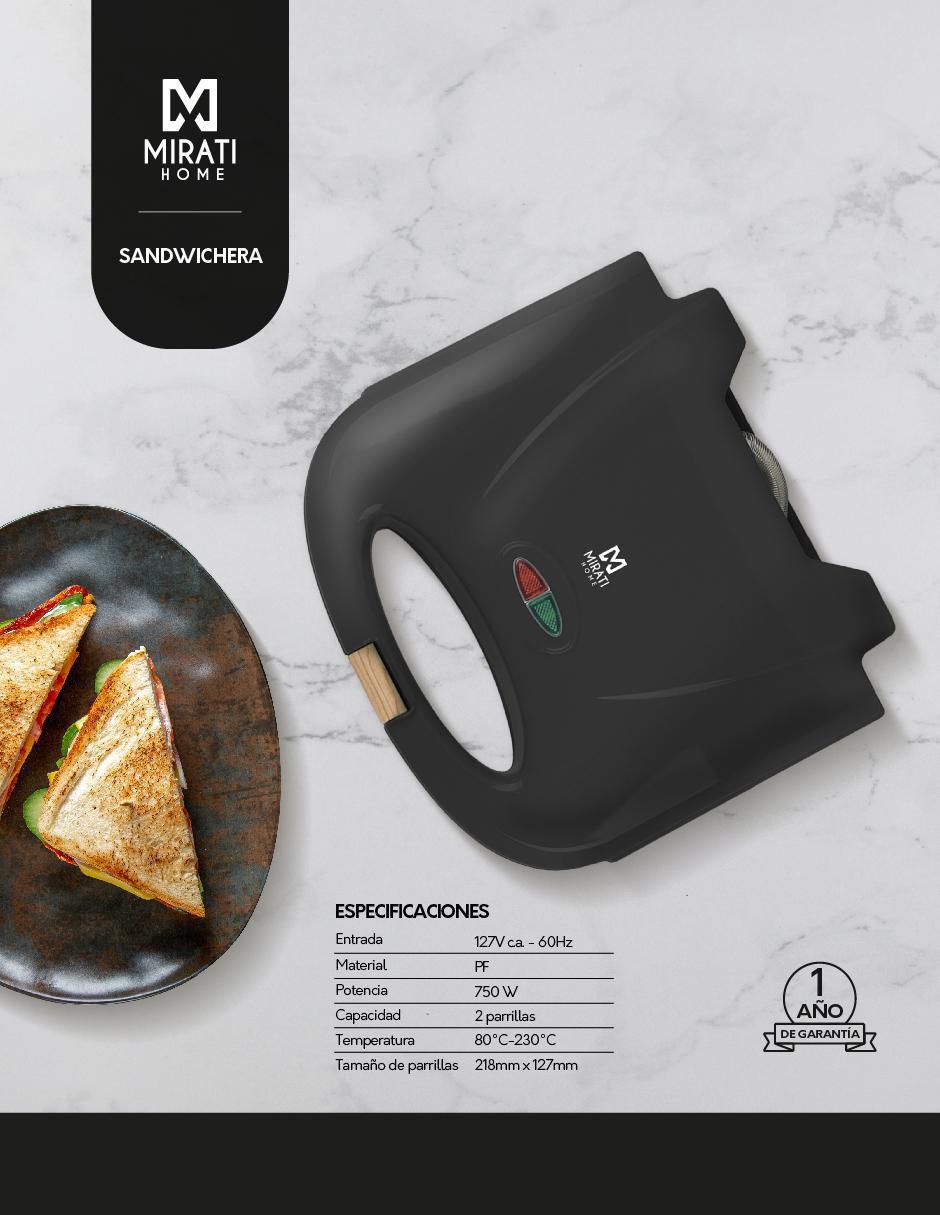 SANDWICHERA MBS01N MIRATI HOME, NEGRO