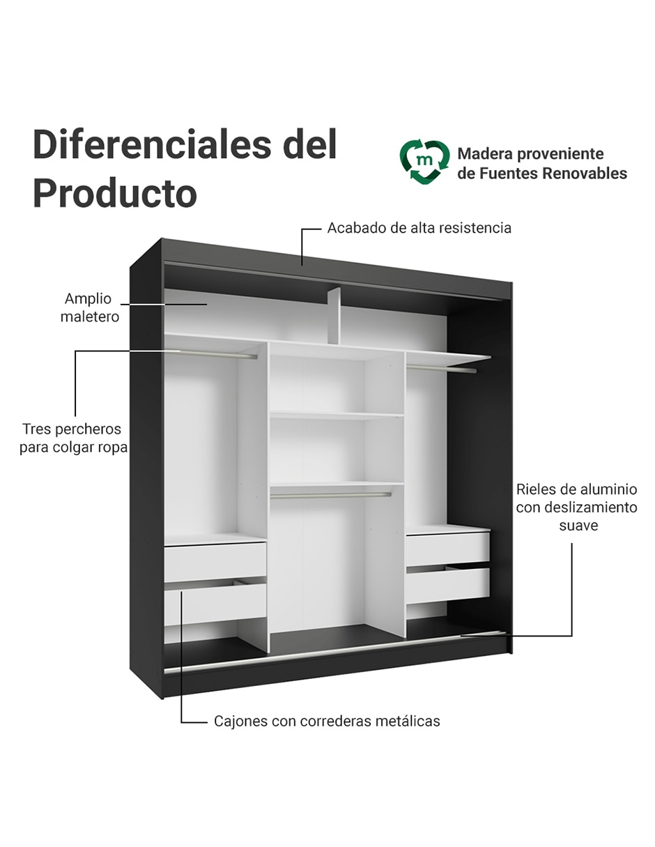 Ropero reno 10958n2e de mdp 11