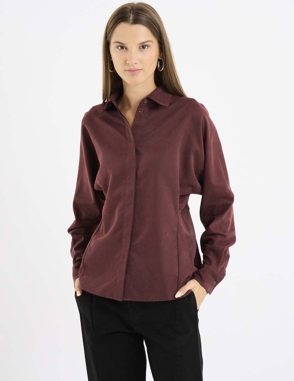 Blusa camisera manga larga para mujer 1