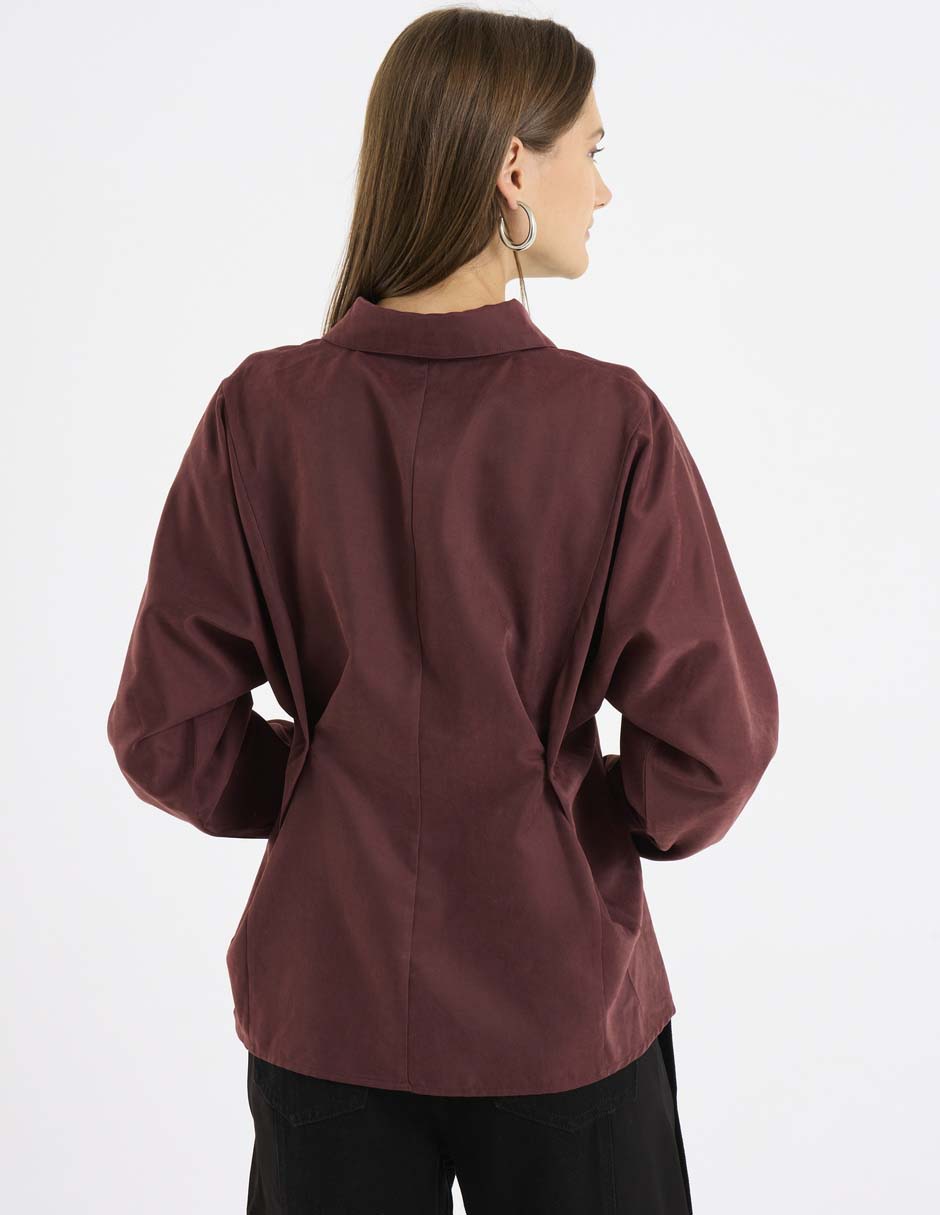 Blusa camisera manga larga para mujer 6