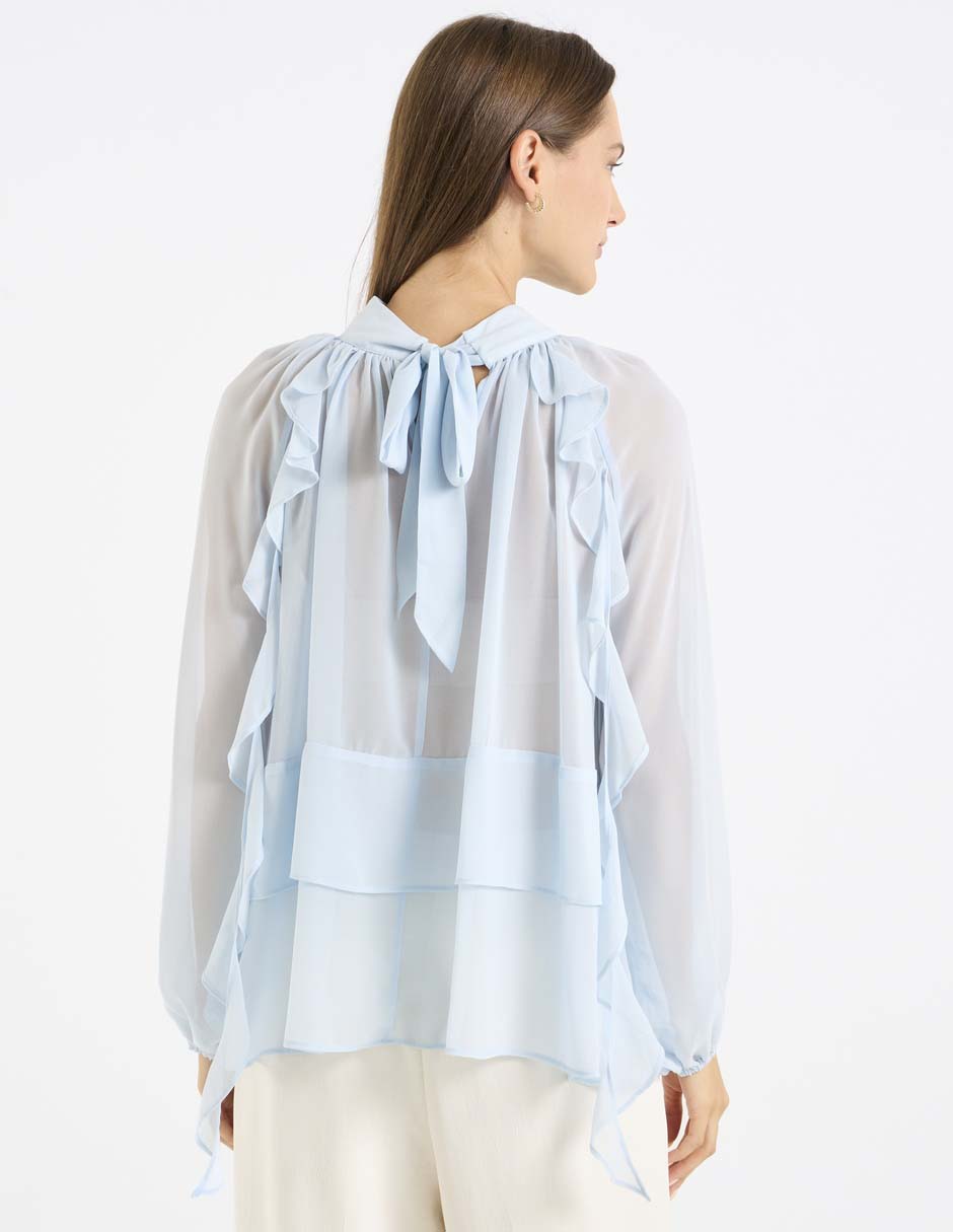 Blusa Kur.Kuma manga larga para mujer