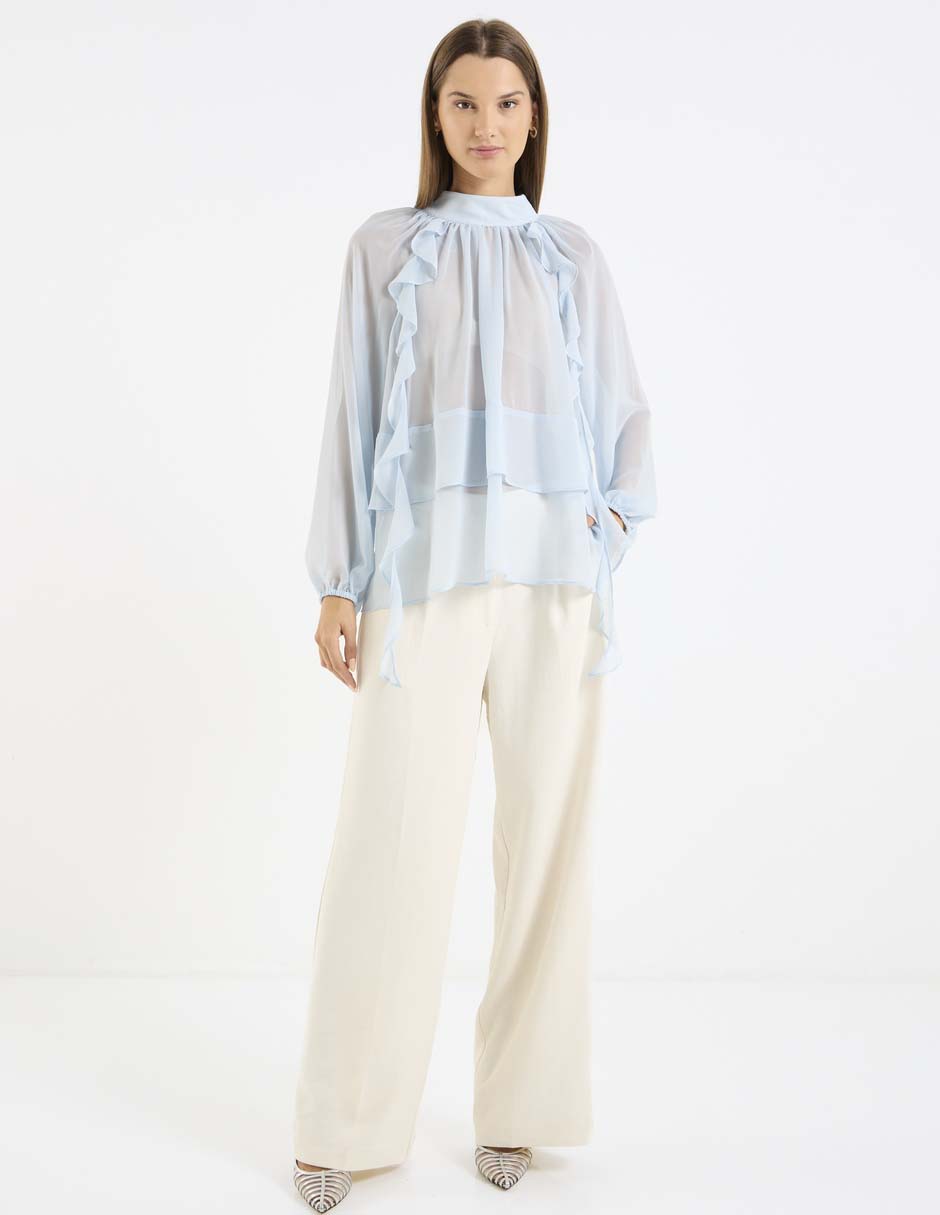 Blusa Kur.Kuma manga larga para mujer