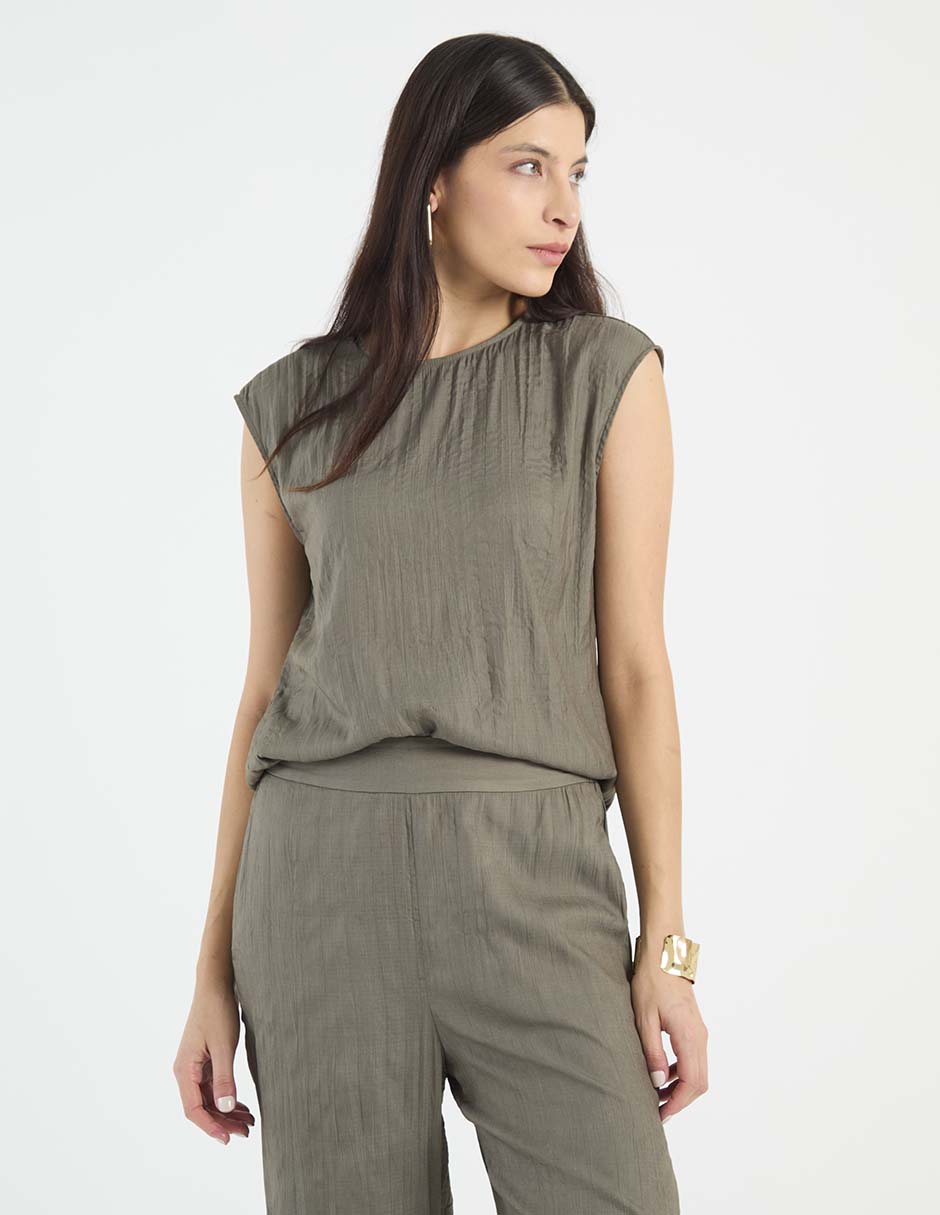 Blusa Kur.Kuma manga corta para mujer