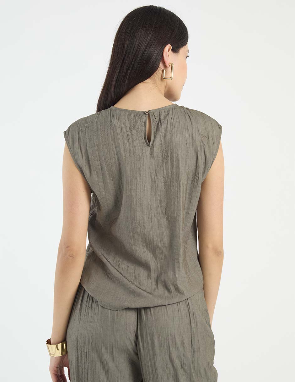 Blusa Kur.Kuma manga corta para mujer