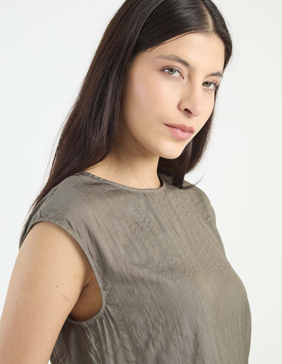 Blusa Kur.Kuma manga corta para mujer