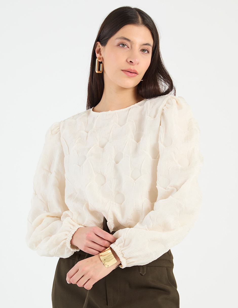 Blusa Kur.Kuma manga larga para mujer