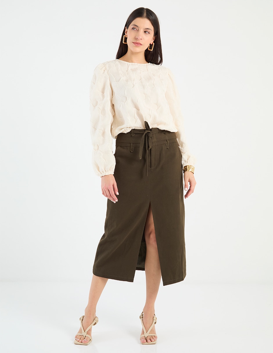 Blusa Kur.Kuma manga larga para mujer