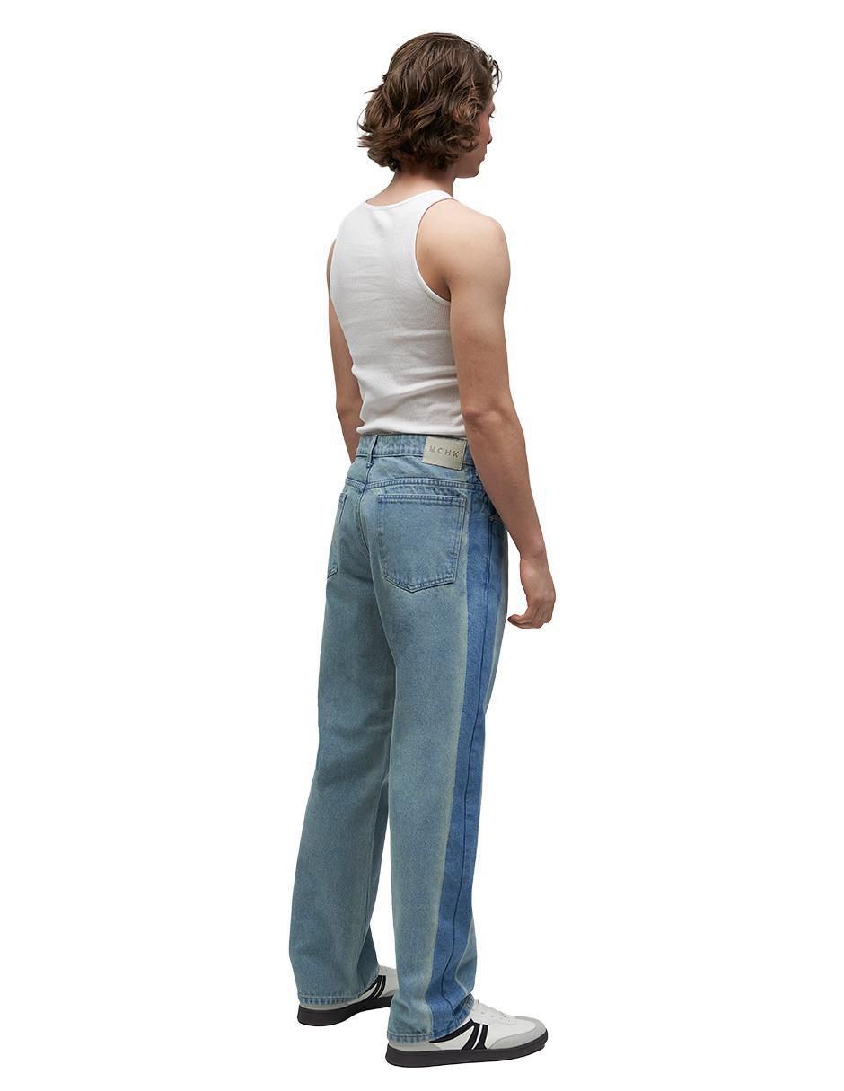 Jeans straight lavado claro para hombre