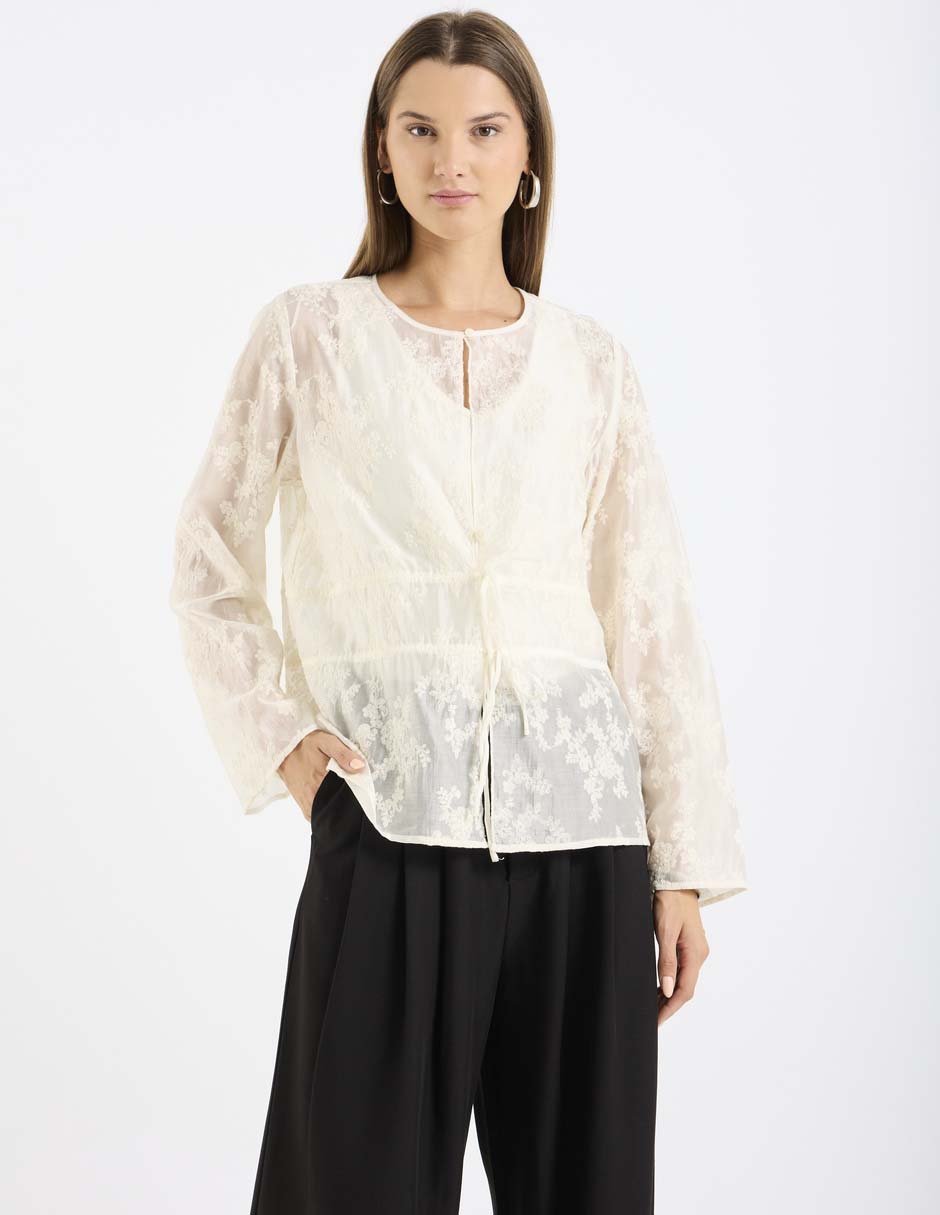 Blusa manga larga para mujer