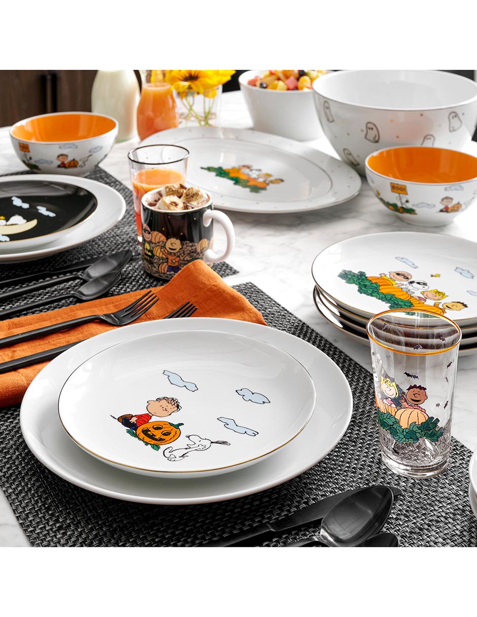Set platos botana halloween de porcelana 4 piezas