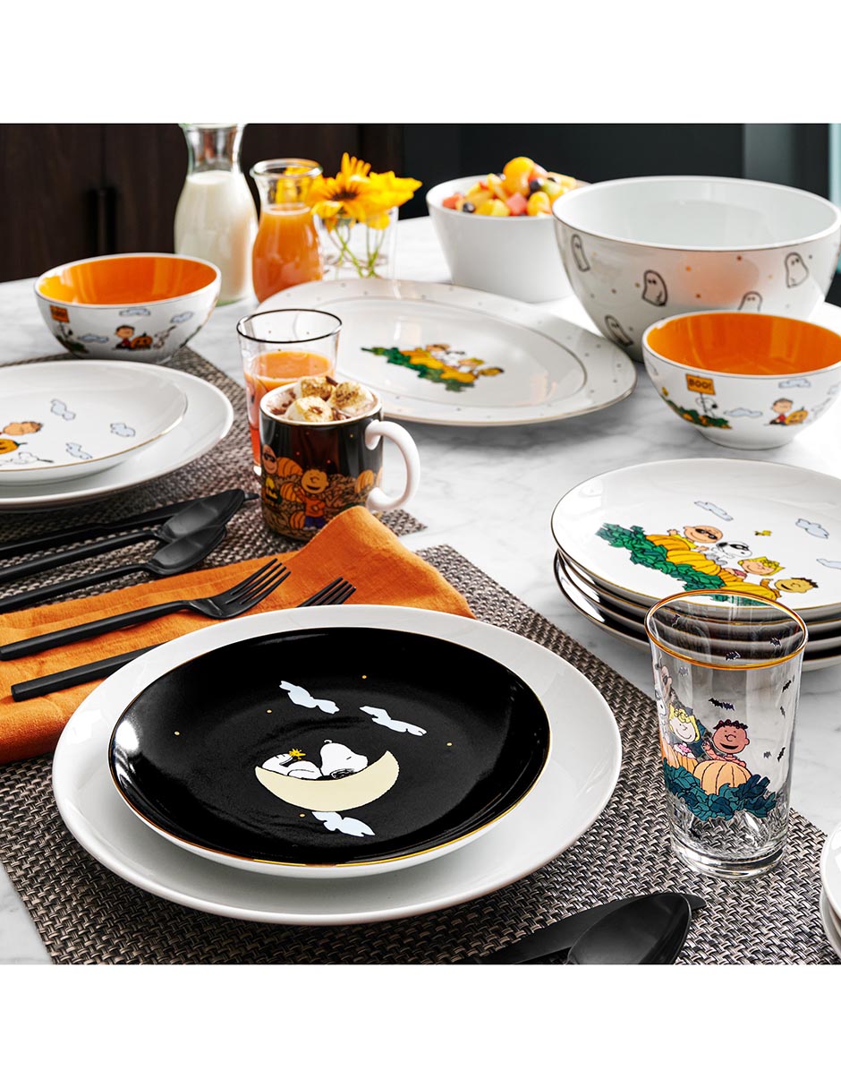 Set platos botana halloween de porcelana 4 piezas