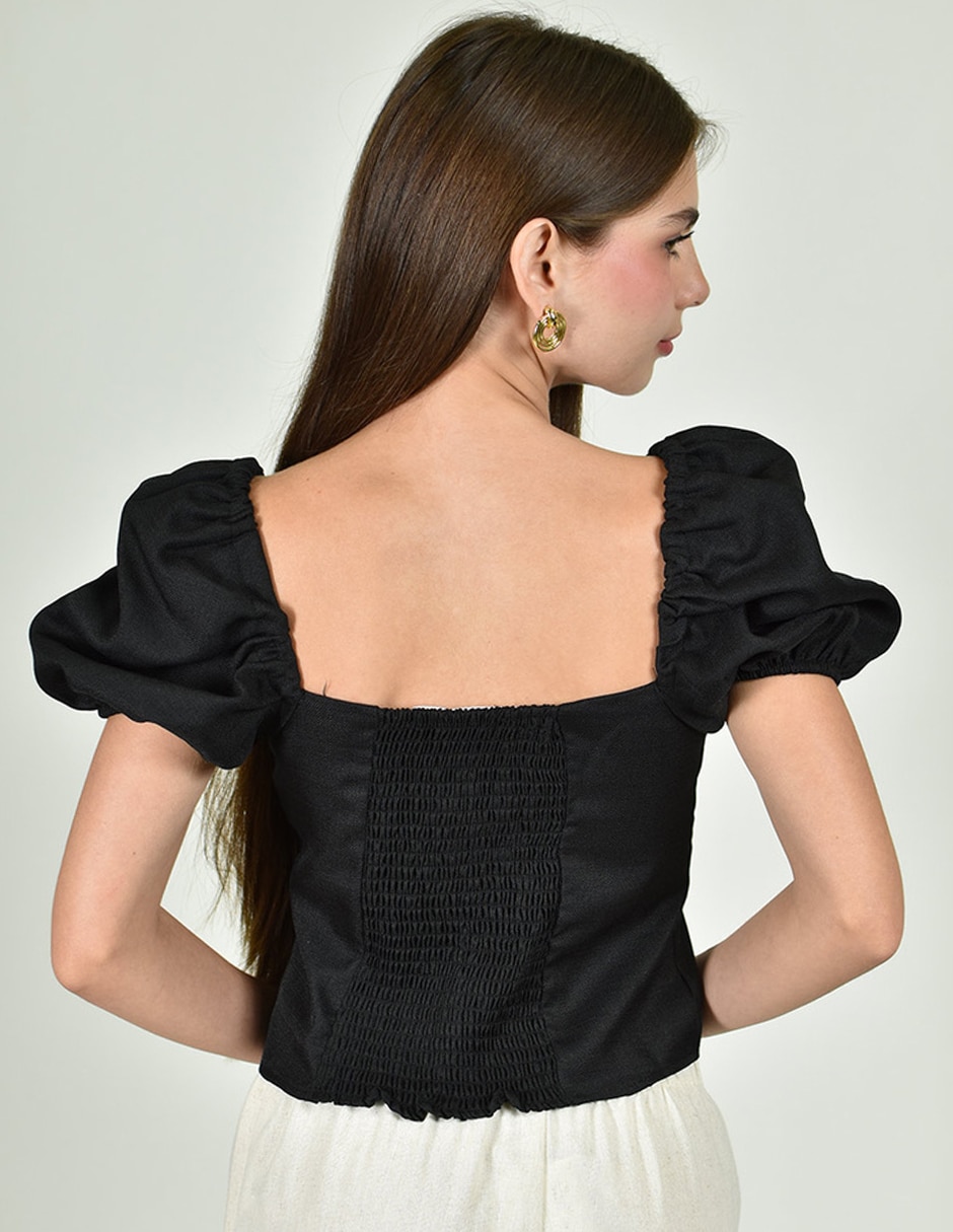 Blusa roman fashion manga corta para mujer