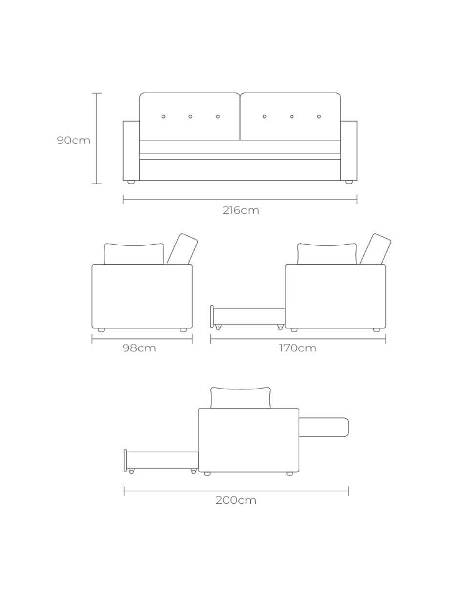Sofá cama Berlin de madera 6