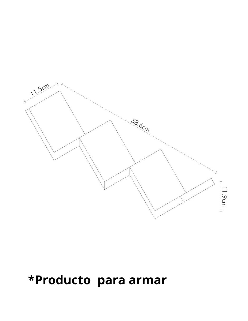 Repisa armable Zig Zag de MDF 5