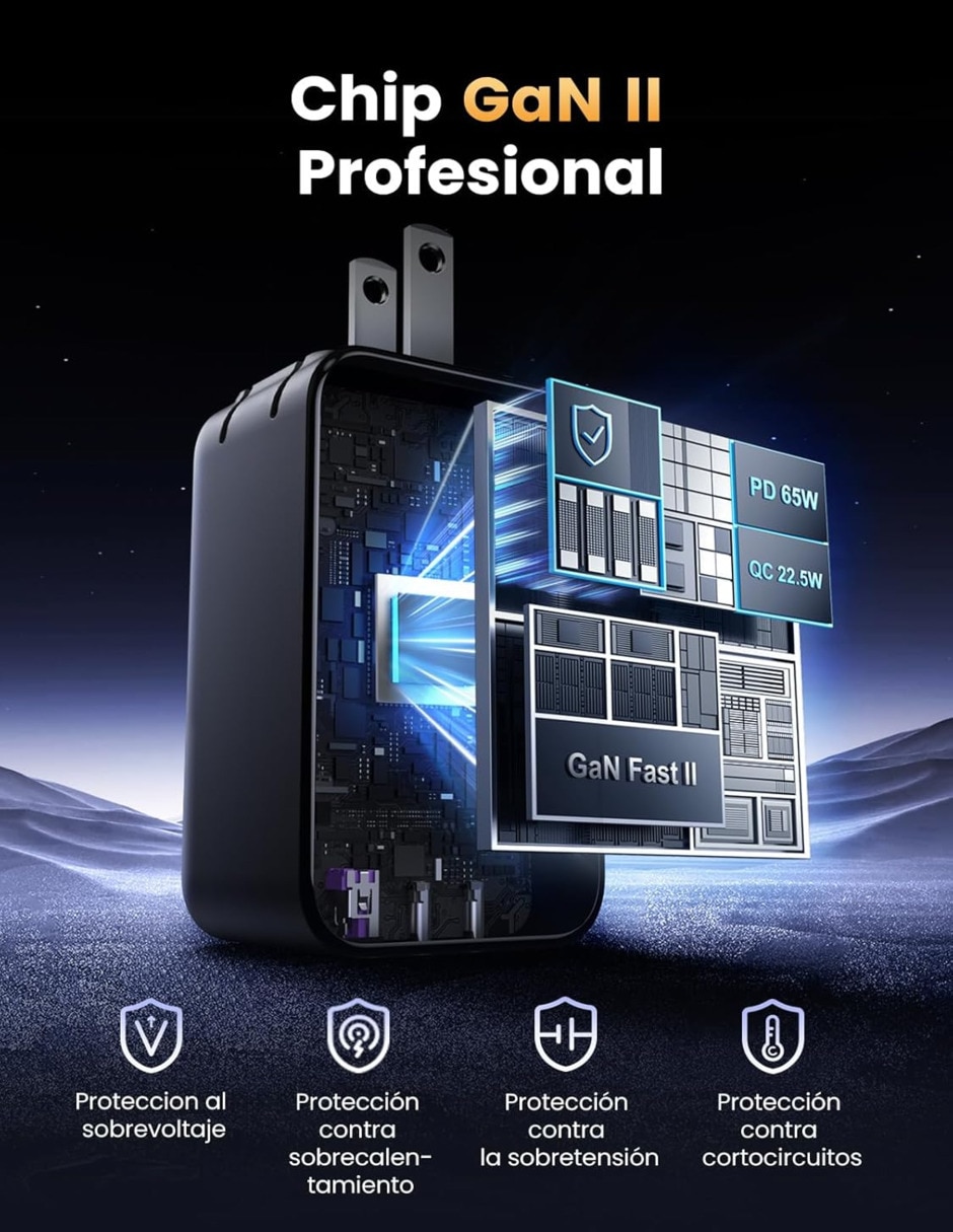Cargador pared 45223 USB tipo A + USB tipo C 8