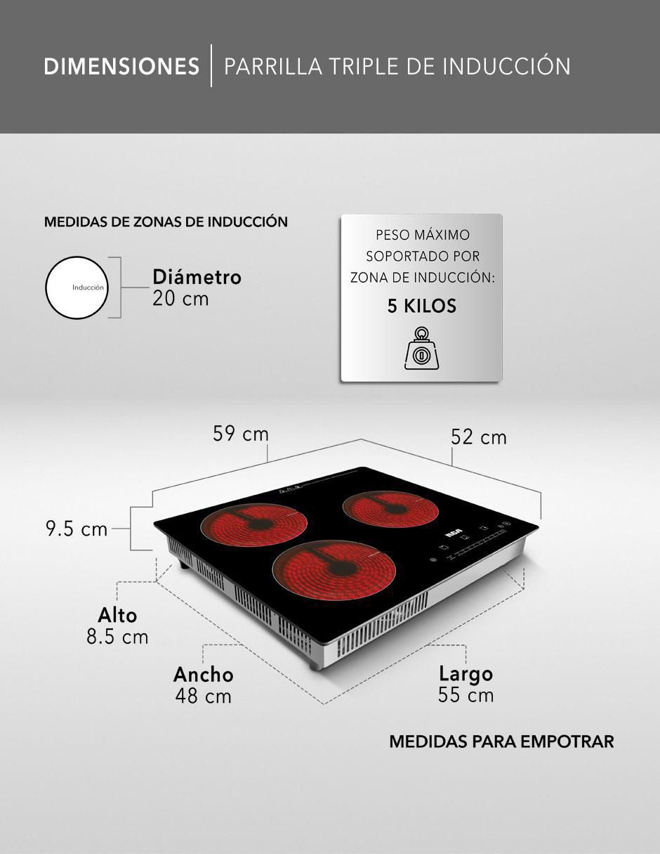 PARRILLA INDUCCIÓN RC-12A6 , NEGRO 9
