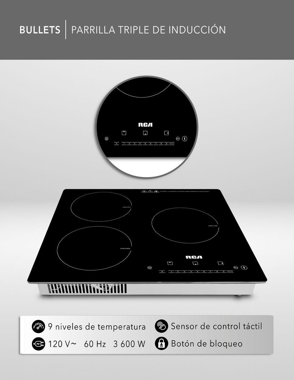 PARRILLA INDUCCIÓN RC-12A6 , NEGRO 2