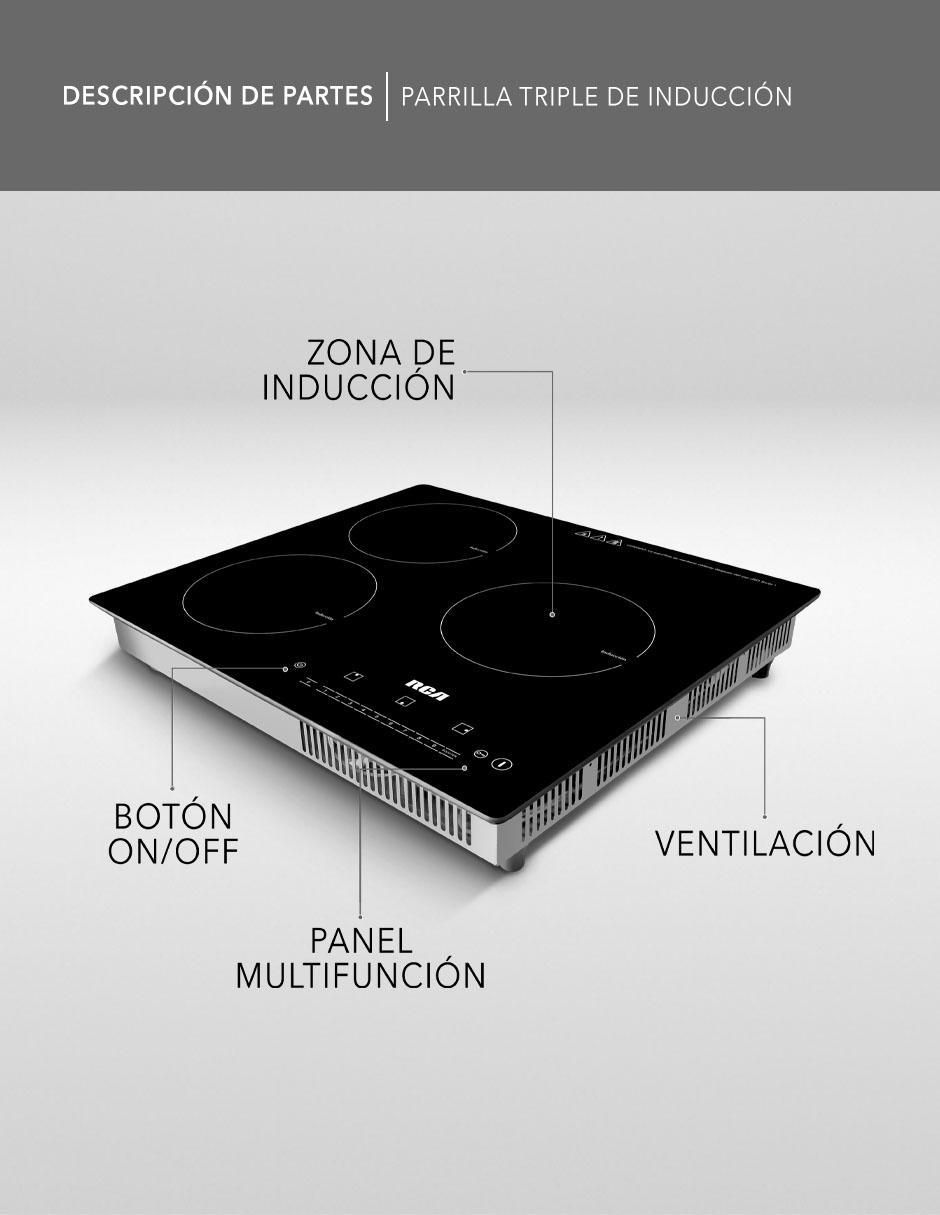 PARRILLA INDUCCIÓN RC-12A6 , NEGRO 4