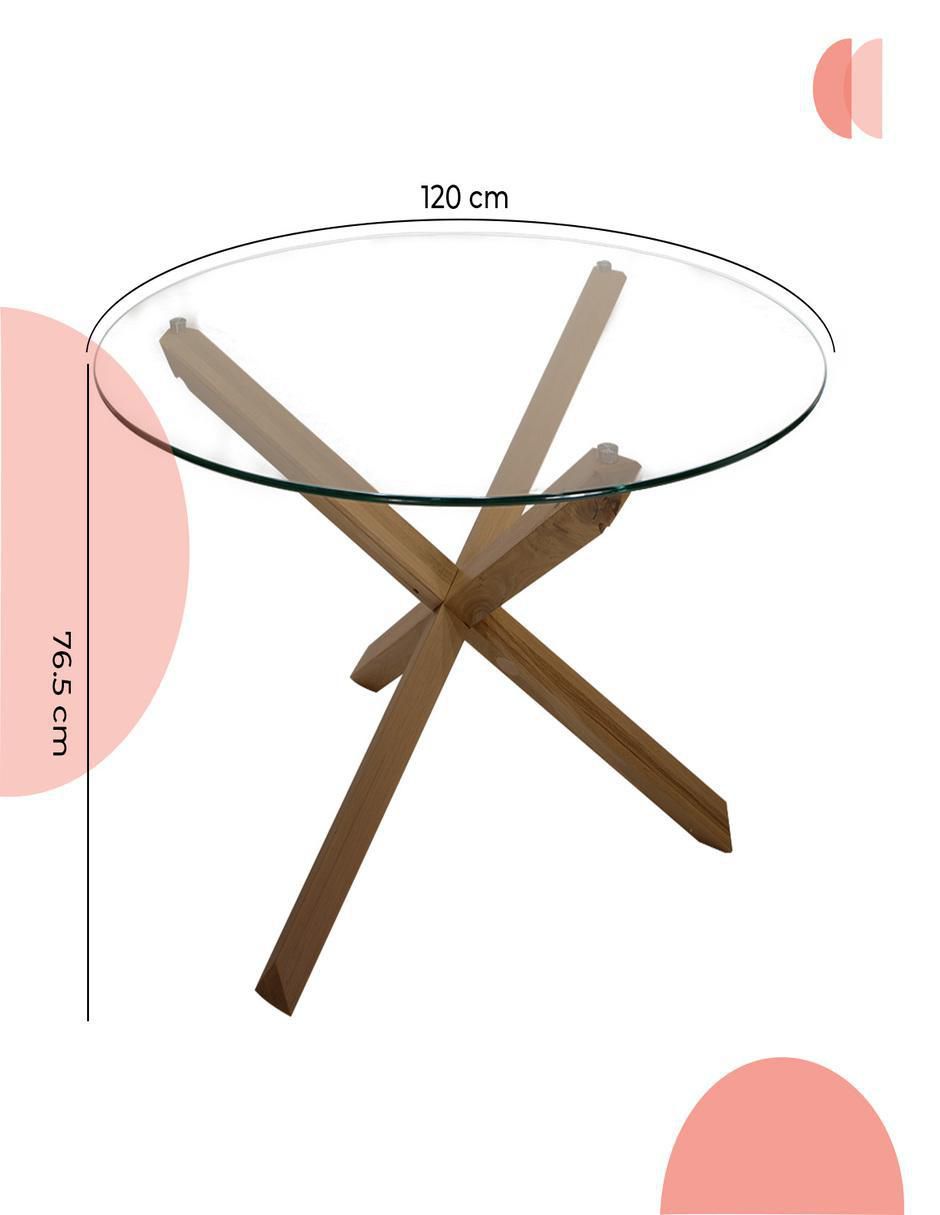 Mesa de comedor armable riau de cristal 7